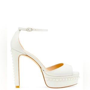 Stuart Weitzmqn pearled platform sandals size 38.5